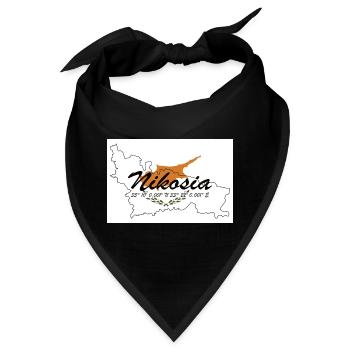 Nikosia - Hauptstadt mit GPS & Flagge - Bandana - Schwarz - Vorne