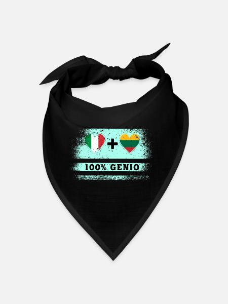 Italy and Lithuania 100% genius flag - Bandana - black - Front
