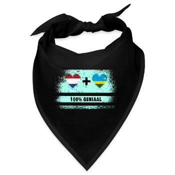 Ruanda und die Niederlande 100% Genius Flagge - Bandana - Schwarz - Vorne