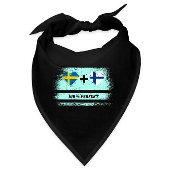Finnland und Schweden 100% perfekt / Geschenk - Bandana - Schwarz - Vorne
