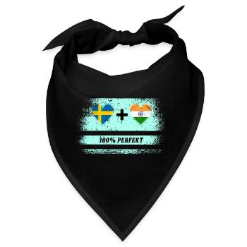 Indien und Schweden 100% perfekt / Geschenk - Bandana - Schwarz - Vorne