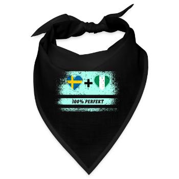 Nigeria und Schweden 100% perfekt / Geschenk - Bandana - Schwarz - Vorne