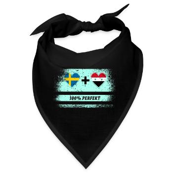 Syrien und Schweden 100% perfekt / Geschenk - Bandana - Schwarz - Vorne