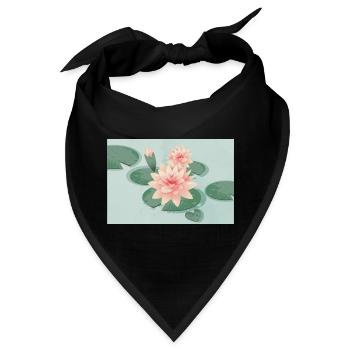 Seerosenblüten mit Knospe im Seerosenteich - Bandana - Schwarz - Vorne