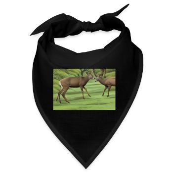 Hirsche kämpfen auf einer Lichtung - Bandana - Schwarz - Vorne