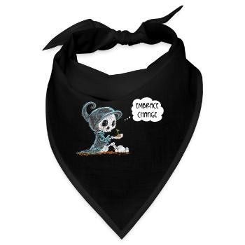 Skelett Hält Pflanze Hoffnung Entstehung Spruch - Bandana - Schwarz - Vorne