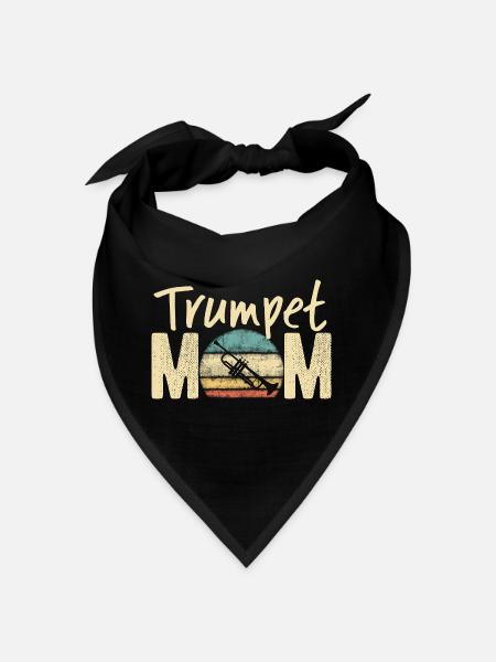Trompette Maman Rétro Vintage Marching Band Design - Bandana - noir