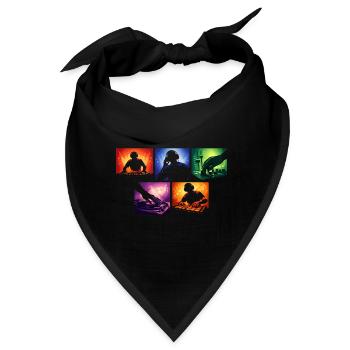 Schallwellen DJ-Set Farbexplosion - Bandana - Schwarz - Vorne