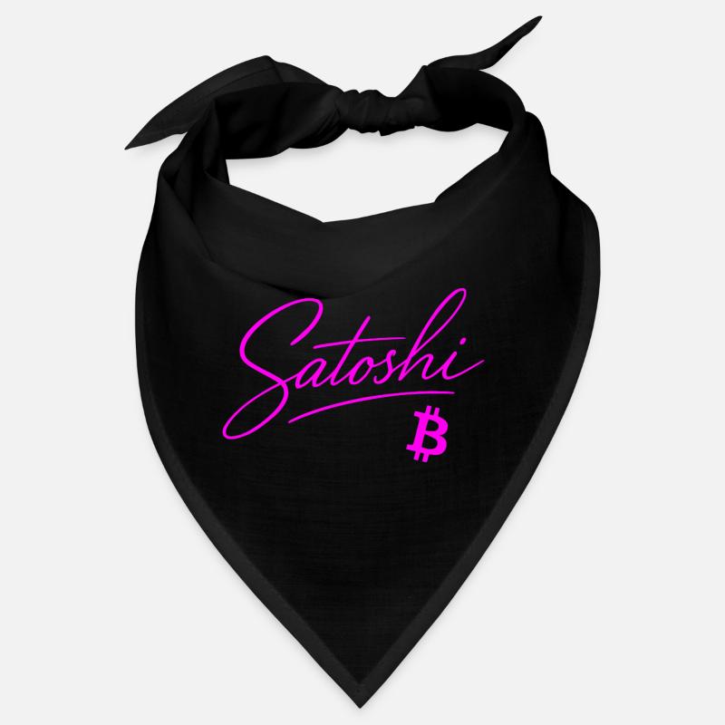 Typographie Satoshi Pink Neon Style Crypto Bitcoin Bandana