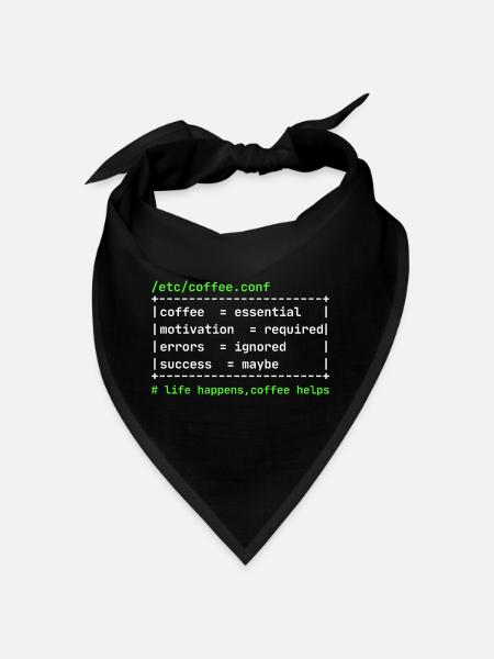 Coffee Config – Developer Kaffee Design - Bandana - Schwarz