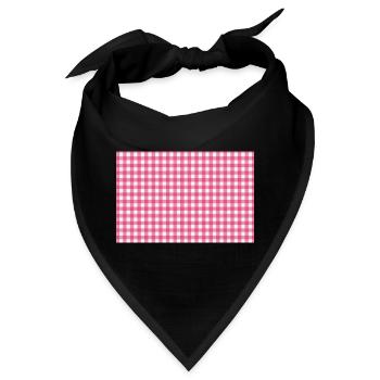 Rosa Gingham-Kariertes Muster - Bandana - Schwarz - Vorne