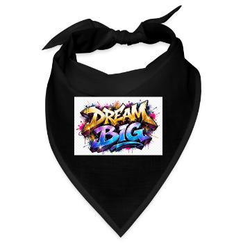 Dream Big Graffiti Druckkunst - Bandana - Schwarz - Vorne