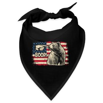 Funny Bear Boop The Snoot American Flag Patriotic - Bandana - Schwarz - Vorne