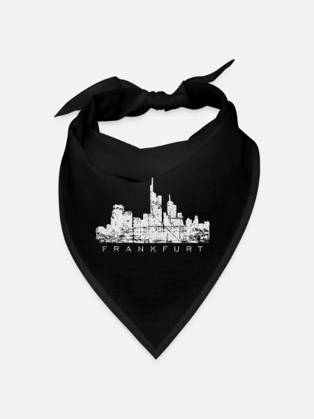 Frankfurter Skyline (Vintage Weiß) Frankfurt - Bandana - Schwarz