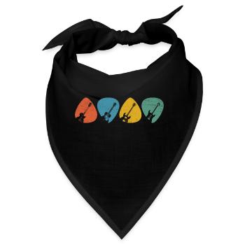 Gitarren Plektrum Retro Gitarrist - Bandana - Schwarz - Vorne