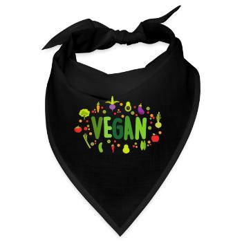Veganer | Vegetarier| Gesund Nachhaltig Lifestyle - Bandana - Schwarz - Vorne