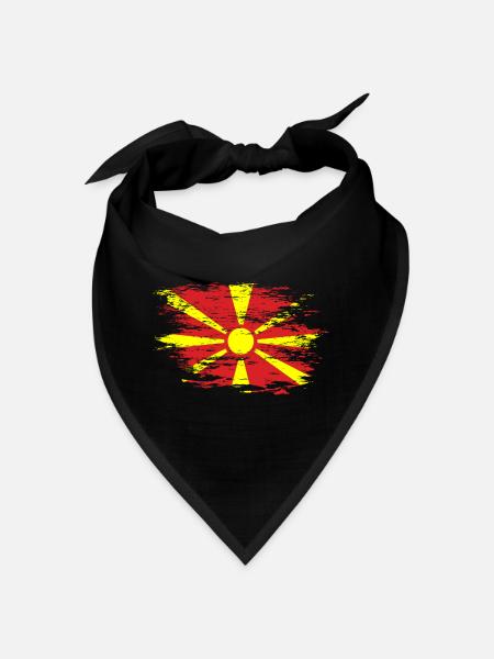 Mazedonien Flagge used - Bandana - Schwarz