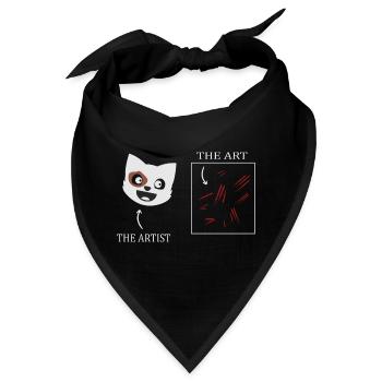 Katzen Kunst - Bandana - Schwarz - Vorne