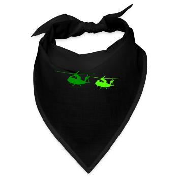 hubschrauber silhouette - Bandana - Schwarz - Vorne