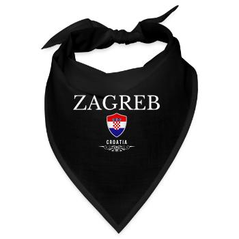 Zagreb Kroatien, Souvenir Zagreb - Bandana - Schwarz - Vorne