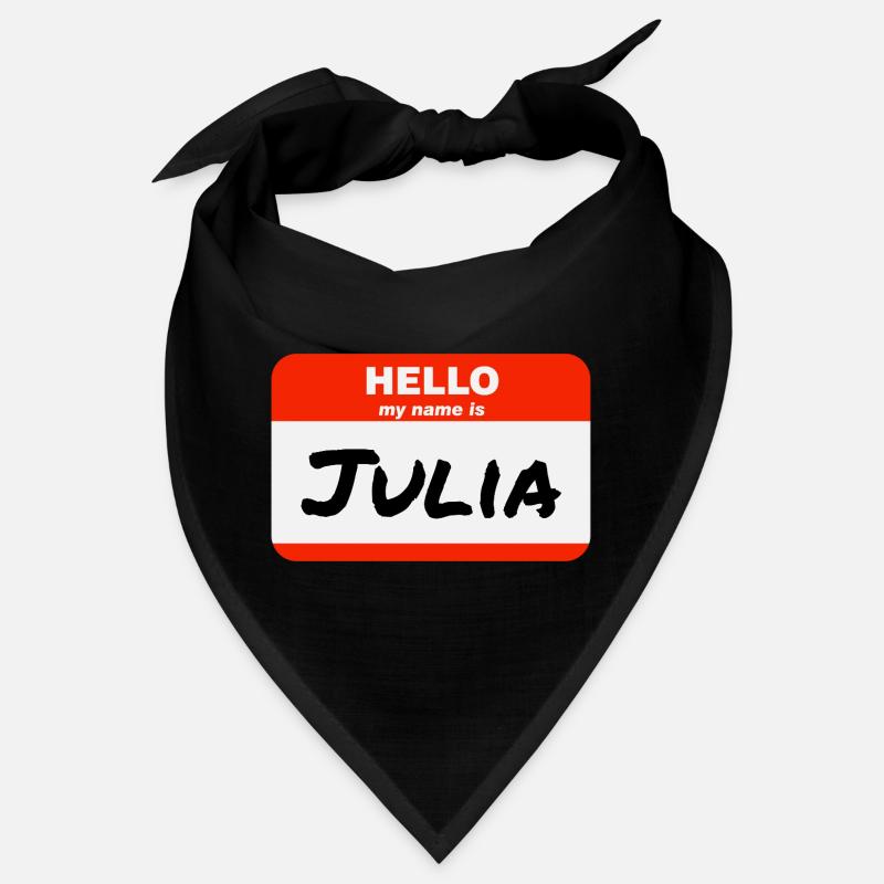 Hello My Name Is Julia Label Name Tag Bandana