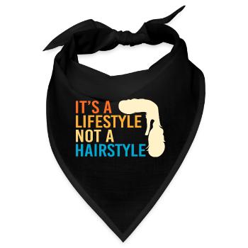 Mullet Haarschnitt Vokuhila - Bandana - Schwarz - Vorne