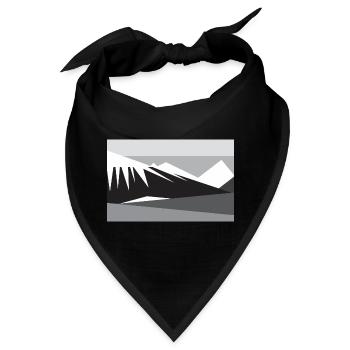 Geometische Bergsilhouette - Bandana - Schwarz - Vorne