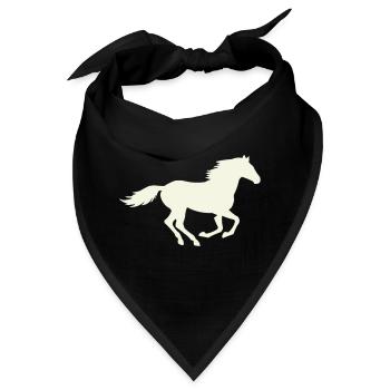 Springender Hengst Silhouette - Bandana - Schwarz - Vorne