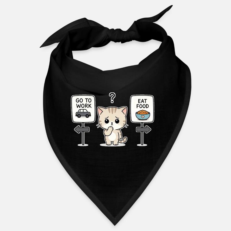 Katzendilemma: Arbeit oder Mahlzeit Bandana