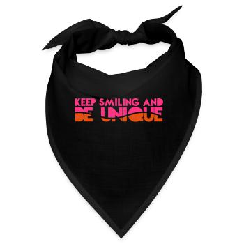 Keep Smiling und sein UNIQUE Original - Bandana - Schwarz - Vorne