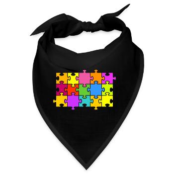 Puzzle - Bandana - Schwarz - Vorne