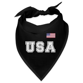 TEAM USA amerikanische Flagge Fahne über Schrift - Bandana - Schwarz - Vorne