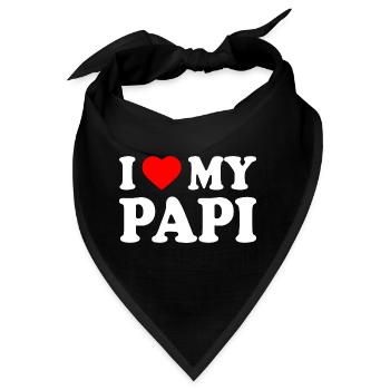 I love my papi - Bandana - Schwarz - Vorne