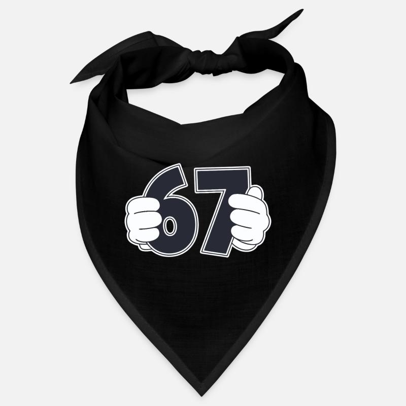 Minimalistisches lustiges Grafikdesign mit Nummer 67 Bandana