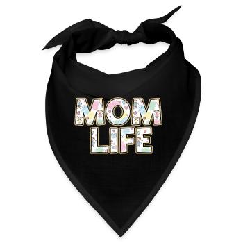 Mom Life Pastellherzen Scribble - Bandana - Schwarz - Vorne