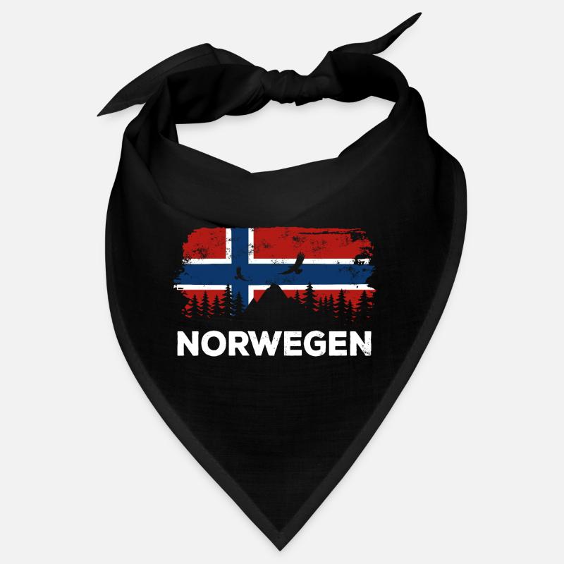 Silhouette de Norvège - Drapeau de la nature des vacances Bandana