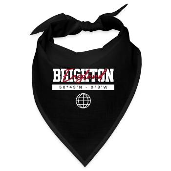 Brighton England Koordinaten Reise Souvenir - Bandana - Schwarz - Vorne