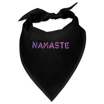 Yoga NAMASTE Typo Stencil Aquarell Purple - Bandana - Schwarz - Vorne