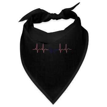 EKG-Kurve Pferd - Bandana - Schwarz - Vorne