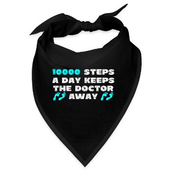 10000 Schritte pro Tag - Bandana - Schwarz - Vorne