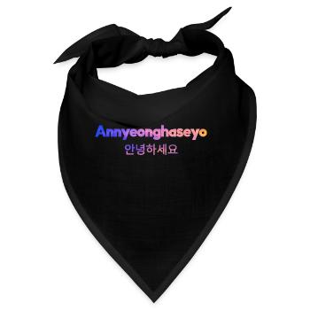 Koreanisch Sprache Begrüßung - Bandana - Schwarz - Vorne