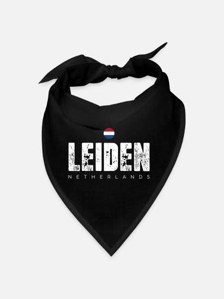Leiden City Distressed Print - Bandana - black - Front
