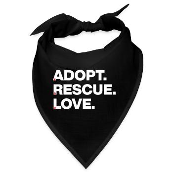 PFOTEN LIEBE, ADOPT RESCUE LOVE! 🐾 TIERADOPTION - Bandana - Schwarz - Vorne