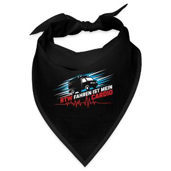 RTW Ambulanz Rettungswagen Rettungsdienst Sanität - Bandana - Schwarz - Vorne