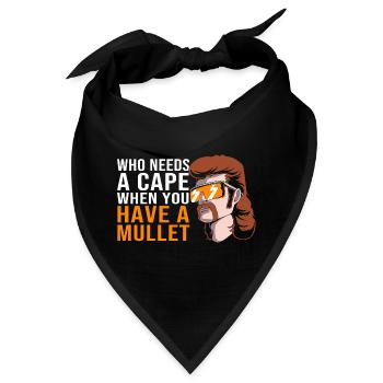 Mullet Haarschnitt Vokuhila - Bandana - Schwarz - Vorne