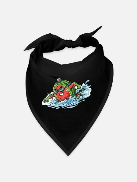 Éclaboussures de pastèque, ambiances de piscine d’été, mesdames - Bandana - noir - Devant