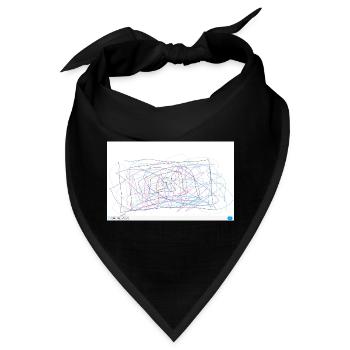 Abstrakte Farbwirbel Skizze - Bandana - Schwarz - Vorne
