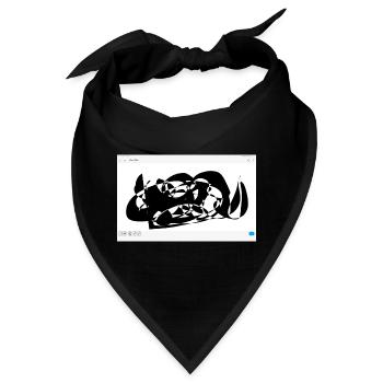 Schwarze Abstraktion Linienflug - Bandana - Schwarz - Vorne