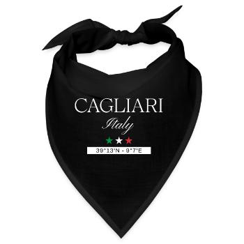 Cagliari Italien Souvenir – Reise minimalistisch - Bandana - Schwarz - Vorne