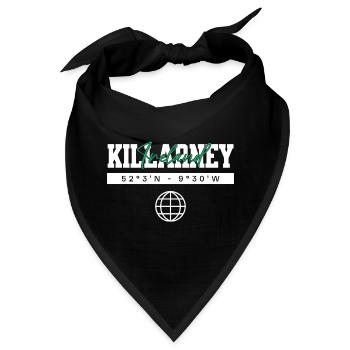 Killarney Irland Koordinaten Reise Souvenir - Bandana - Schwarz - Vorne
